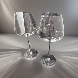 UIIO  Hand Blown Wine Glasses.  10 1/2 " Set of 2